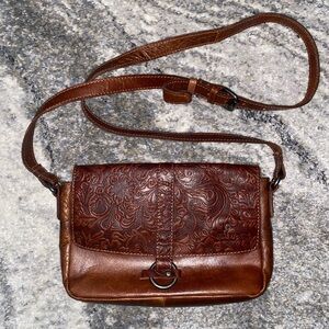 Wild West Los Angeles Tooled Leather Crossbody Bag